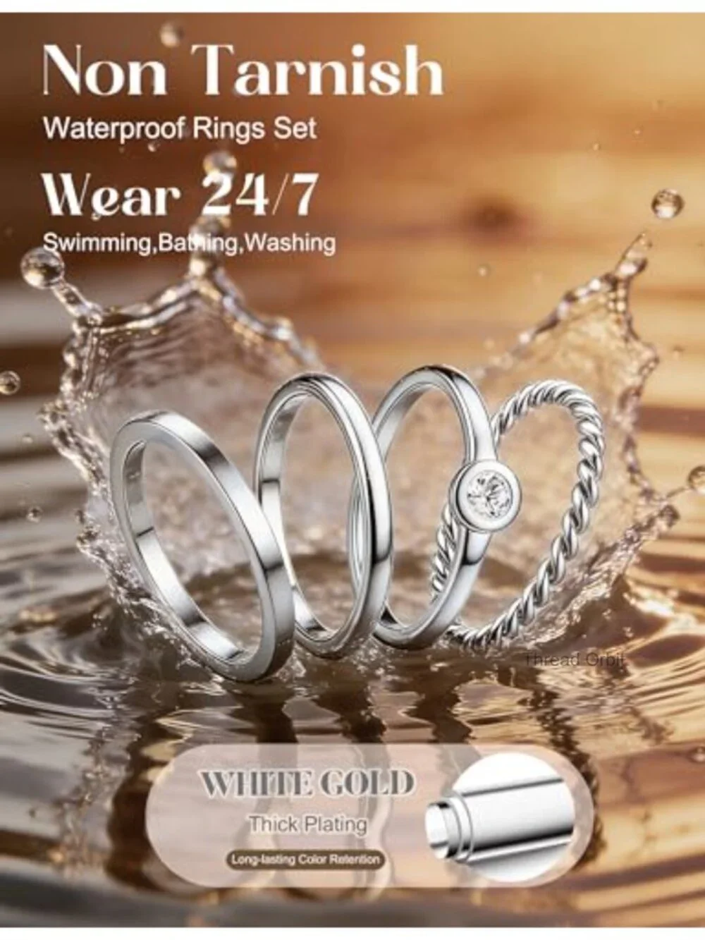 Stainless Steel Stackable Rings 8pcs 2MM Thin Stacking Thumb Ring Set Size 5-11